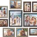 SONGMICS Picture Frames, Collage Picture Frames Set of 10, Two 8x10, Four 5x7, Four 4x6, Photo Frame for Wall Gallery Decor, Table Display, Glass, Maroon Brown, Heather Greige, Ash Black URPF010K03