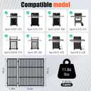 17.5" Grill Grates for Weber Spirit 300/400 & GS4 Spirit II 300 Series, Spirit E/S-310 E/S-320 E/S-330 E425 E435, Genesis Silver/Gold B & C, Spirit 700,Cast Iron Grill Parts for Weber Spirit 7638 7639