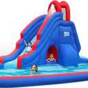 Sunny & Fun Deluxe Inflatable Water Slide Park & Splash Pool with Tunnel - Heavy-Duty for Outdoor Fun - Climbing Wall - Easy to Set Up & Inflate with Included Air Pump & Carrying Case, 17.1 x 12 x 6.9 feet