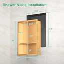 SaniteModar Shower Niche, Stainless Steel Shower Niche No Tile Needed, Recessed for Bathroom Storage (Brushed Gold, 18" x 12" Double)