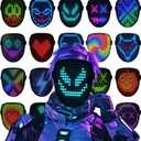 LED Mask, Light Up Mask with Gesture Sensing for Festival Dj Cosplay Masquerade Part Christmas Birthday Gifts for Kids
