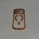 for iPhone 17 Pro Max Case Magnetic Compatible with MagSafe Upgraded [Full Camera Protection] Clear Shockproof Protective Slim Phone Case Cute Curly Wave Edge for iPhone 17 Pro Max,Orange