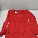 Caracilia Long Sleeve Dress for Women Fall 2025 Casual V Neck High Waist Tiered Ruffle Aline Swing Tunic Short Mini Dresses, Large