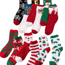 Gellwhu Christmas Fuzzy Socks for Women Girls Gifts Cute Fun Cozy Fluffy Winter Warm Slipper Xmas Holiday Socks, 20pcs