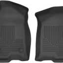 Husky Liners Weatherbeater Floor Mats | Fits 2019 - 2026 Chevrolet Silverado & GMC Sierra 1500] & 2020 - 2026 Silverado/Sierra 2500/3500 DOUBLE & CREW CAB ONLY | Front Row, 2-pc Black - 13211