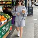 clearance sell today Sweatsuits Women 2 Piece Outfit, Oversized Knit Lounge Set | Cozy Fall Sweater with Loose Sleeves (Womens Loungewear, Comfort Sweat Set) Size S (Gray, S)