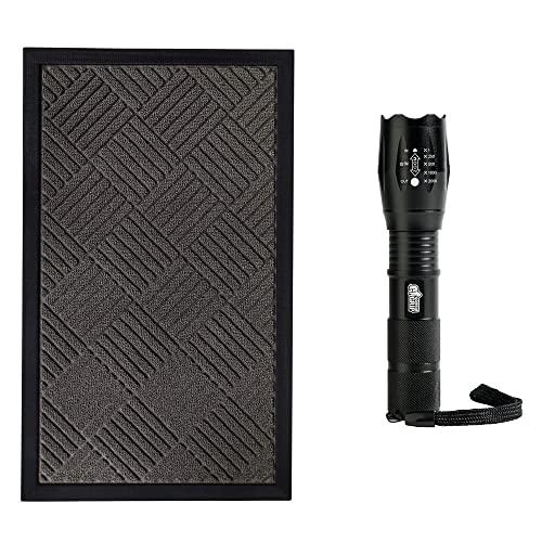 GORILLA GRIP Rubber Doormat Size 72x24 in Gray Diamond