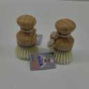 MR.SIGA Bamboo Palm Brush, Scrub Brush for Dishes Pots Pans Kitchen Sink Cleaning, Pack of 2 (Natural)