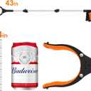 43" Extra Long Grabber Tool, Foldable Grabbers for Elderly Grab It Reaching Tool with Rotating Jaw +Magnets, 4" Wide Claw Opening Reacher Grabber Pickup Tool, Grabber Reacher Tool Heavy Duty