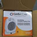 Comfort Zone CZ50 750/1500-Watt Fan-Forced Oscillating Electric Portable Heater with Adjustable Thermostat, Built-in Overheat Sensor, Safety Tip-Over Switch, and Heat Resistant Housing, White