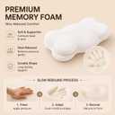 Cloud Pillow,Ergonomic Memory Foam Pillow, Stable Support for Cervical Neck, Cooling Breathable Pillowcase, Cervical Neck Pain Relief for Side, Back & Stomach Sleepers - Queen Size White