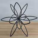 8" Black Sphere Decor, Abstract Tabletop Decorative Ball, Metal Floral Handmade Decorative Sculpture Home Decor Statues
