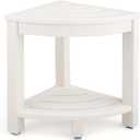 HDPE Corner Shower Stool,Shower Bench Seat with Storage Shelf for Shaving Legs Plastic Spa Bath Step Foot Rest for Bathroom Small Place (White)