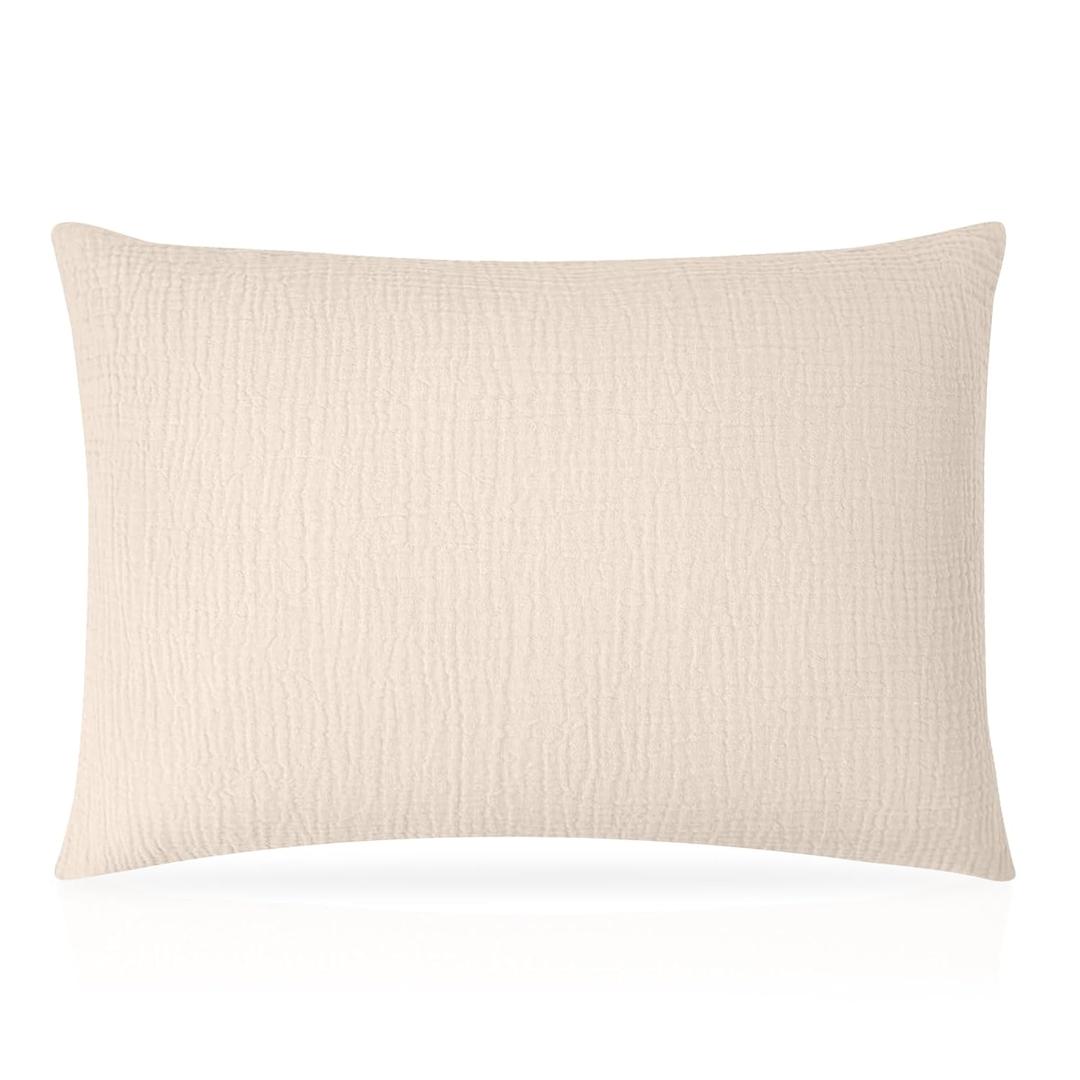 Pro Goleem Toddler Pillow with Muslin Cotton Pillowcase, 13x18 Soft Toddler Pillows for Sleeping Kids Pillow Child Pillow Machine Washable Perfect for Bed, Toddler Cot and Travel, Beige