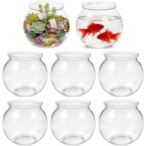 8 Pack Plastic Fish Bowls, 27 Oz Plastic Ivy Bowls, Unbreakable Vases Bowls for Table Centerpieces, Heavy Duty Drink Cups for Party Favors, Home Decor, Candy, Clear