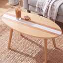 Novabright Coastal Decorative Surfboard Coffee Table, Solid Wood Small End Table 23.6 x 16.5 Inch, Stripe Overlaid Side for Living Room Bedroom Balcony Yard