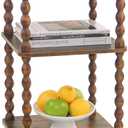 Side Table, Small End Table with Storage Shelf, Modern Bedside Table Night Stand for Living Room, Bedroom, Office and Small Spaces (Rustic Brown)