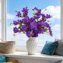 HCTCPALS Artificial Flowers for Outdoors 10 Pcs Bougainvillea Plant Realistic Silk Fake Flowers for UV Resistant Faux Plants Outdoor Indoor Outside Front Porch Hanging Planter Decoration-30 Purple
