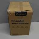 Waffle Bath Mat Set, Non Slip Bathroom Rugs Sets 2 Piece, Ultra Absorbent Long Bath Rug Runner for Bathroom Boho Chic Decor, Machine Washable Floor Mats, Brown & White, 20"47" Plus 18"30"