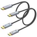 8K Displayport Cable 1.4: 1.5ft 2 Pack Gold-Plated Short DP Cord (8K@60Hz, 4K@144Hz, 32.4Gbps) HDR, DP to DP Cables Compatible with Gaming PC, Laptops, Monitor, Computer, Projector