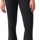 Colorfulkoala No Front Seam Flare Leggings Dreamlux High-Waisted Workout Yoga Pants for Women 29.5" Inseam(XS, Black)