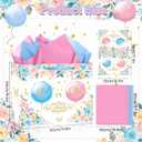 3 x Gender Reveal Gift Bag Blue Pink Boy or Girl Paper Bag with Wrapping Paper Card What Will Baby Be Party Decoration Ballon Treat Candy Bag for Baby Shower Gender Reveal Birthday Party Supplies