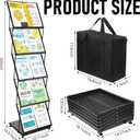 AmazingSpark Brochure Display Stand 5-Tier Foldable Magazine Rack Portable Double A4 Size Literature Brochure Holder Magazine Rack Metal 10 Pockets with Carrying Bag for Trade Show Exhibition Office