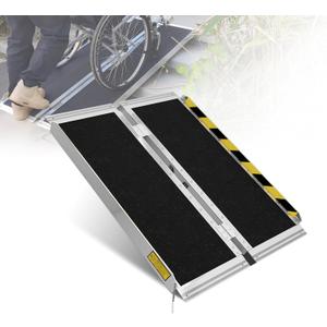 Protable wheelchair ramp 3FT,Non-Slip Folding Aluminum Handicap Ramps,Threshold Ramp for home,Holds up to 800lbs,Wheelchair ramp for steps,Mobility Scooter,Doorways (3FT Useing Height 3-9inch)
