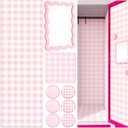 Weysat Pink 9 Pcs Locker Accessories Wallpaper Mirror Magnets, Gingham