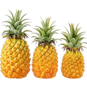3 Pack Artificial Pineapple Simulated Fruit Decoration Fake Fruit Model Lifelike Pineapple for Summer Hawaiian Luau Tropical Party Decor Cabinet Table Decoration(3 Size)