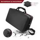 Carrying Case Compatible with PS5 SLIM 2023, Hard Shell Travel Case Protective Bag for Play Station 5 Slim Disc and Digital Edition Console, Controllers, Vertical Base, Disc and Cable Accessories