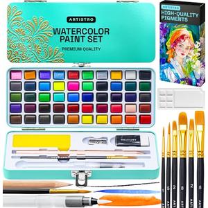 ARTISTRO 50 Watercolor Paint Set - Portable Paint Kit - Perfect for Gifting to Adults, Teens, Tweens, & Kids - Art and Craft Supplies Kit