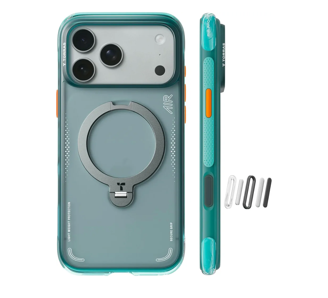 TORRAS Ostand Q3 Air for iPhone 17 Pro Max Case with 360 Magnetic Stand, Fit for MagSafe, Mil-Grade Drop Tested, Camera Control Button, Shockproof Phone Case for iPhone 17 Pro Max 6.9", Glacier Sprint