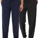 Fruit of the Loom Men's Extended Sizes Jersey Knit Sleep Pajama Lounge Pant (1 & 2 Packs) (Large Tall)