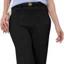 Women's Straight Wide Leg Dress Pants Stretchy Work Pants Business Casual Slacks with Pockets (XL)