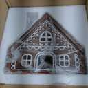 2 Sets Lighted Ceramic Iced Gingerbread Houses Christmas Decorations Indoor Pre Lit LED Gingerbread Houses Christmas Kitchen Tabletop Decor for Table Centerpiece Xmas Holiday Party Gifts