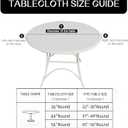 Round Vinyl Fitted Tablecloth with Flannel Backing Elastic Edge Design Table Cover Waterproof Oil-Proof PVC Table Cloth Stain-Resistant Wipeable for 57"-66" Round Table