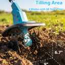 1200W Cordless Garden Tiller Cultivator, Brushless Electric Tiller with Powerful 4-Blade Design, 2 * 21V Batteries, 9" X 7" Tilling Reach, Foldable Hand Tiller for Hard Soil, Lawns, Raised Beds
