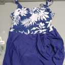 Eomenie One Piece Swimdress Swimsuits for Women Tummy Control Swim Dresses Skirt Bathing Suit (Blue, XL)