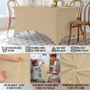 Famstar Table Cloth 2 Pack Champagne 6FT Spandex Tablecloth for Rectangle Fitted Table Cloths Stretch Covers Washable Wrinkle Free Tablecloths for Festival Camping Picnic Wedding Party