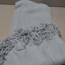 Homiest Decorative Knitted Throw Blanket with Fringe Soft & Cozy Tassel Blanket for Couch Sofa Bed (Pale Blue,50x60)