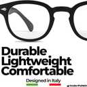 grinderPUNCH Classic Reading Glasses for Women and Men Stylish Lightweight Readers Round Readers for Women and Men (Black)