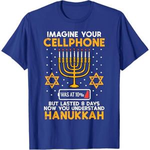 Hanukkah Imagine Your Cellphone Chanukah Jew Men Women Kids T-Shirt
