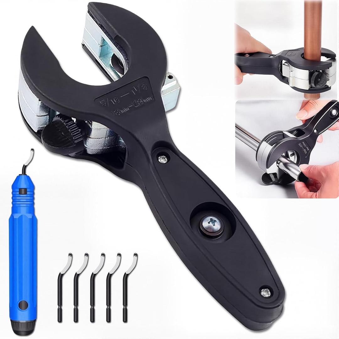 Ratcheting Tubing Cutter, Copper Pipe Cutter, Tubing Cutter 5/16" To 1 1/8", 2 in 1-360 Close Quarters Tube Compact Cutter with Deburring Tool, Pex Cutter Tool for Cutting Copper and Metal Pipes.