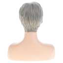 Women's Short Gray Pixie Cut Wig with Bangs Natural Looking Synthetic Hair for Cosplay Daily Wear