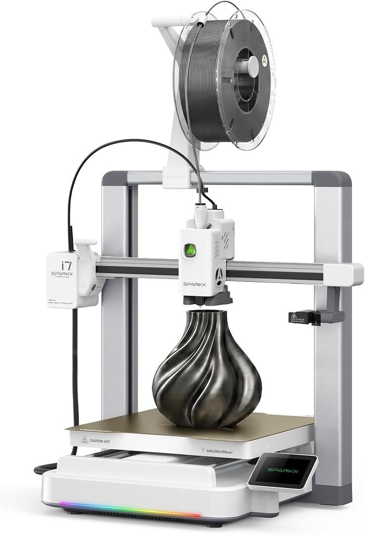 Creality SPARKX i7 3D Printer Multi Color 3D Printing 500mm/s High Speed 95% Pre-Assemble AI Photo 3D Printing RGB Light Smart AI Camera Auto-Leveling Essential Parts Low Noise 10.2410.2410 inch