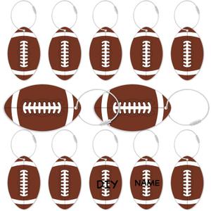 12 Pcs Football Luggage Tags for Suitcases Travel Suitcase Labels with Metal Ring 2.75in Football Keychain,Football Accessories PVC Name Id and DIY Pocket Hug Card for Men Women Travel Bag Suitcase