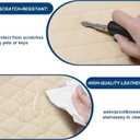 Car Center Console Cover Fit for Volkswagen Atlas Leather Armrest Cover with 2 Storage Bags Waterproof Console Cover Scratch & Wear Resistant(Beige)