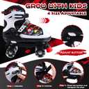 Kids Roller Skates, 4 Size Adjustable Quad Skates with All Light Up Wheels, 10C to 8 Rollerskates for Toddlers, Beginners, Boys, Girls, Outdoor, Indoor, Black, Small
