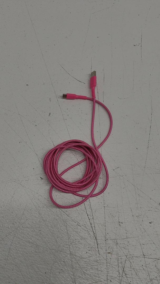 Wireless Gear USB to USB-C Cable - Pink & White, 10 ft